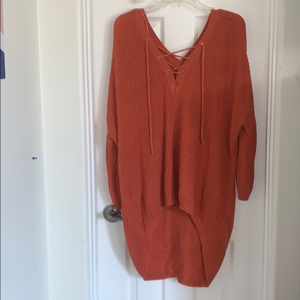 Oversized burnt orange sweater